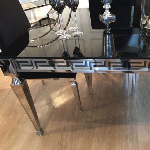 Versace Inspired Black & Chrome Coffee Table [Coa Neo Throughout Antique White Black Coffee Tables (View 8 of 15)