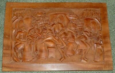 Vintage African Tribal Relief Carved Wood Panel Wall Art In Urban Tribal Wood Wall Art (View 9 of 15)