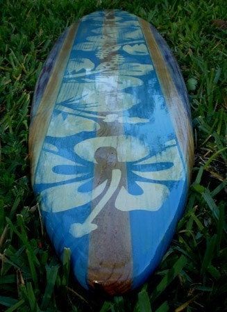 Vintage Blue Distress Surfboard Wall Art Solid Wood Throughout Surfing Wall Art (View 1 of 15)
