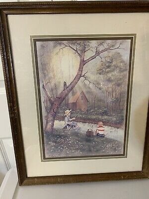 Vintage Fishing Framed Print Artist R Adair Two Boys With Regard To Sunshine Framed Art Prints (View 6 of 15)