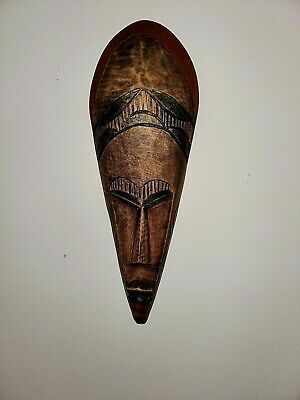 Vintage Ghana African Tribal Art Wall Mask Hand Carved For Urban Tribal Wood Wall Art (View 3 of 15)