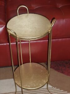 Vintage Gold Mid Century Modern Metal Plant Stand (View 11 of 15)