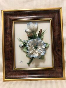 Vintage Large Collectible Capodimonte Porcelain 3D Raised Intended For Flowers Wall Art (View 6 of 15)