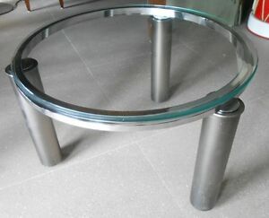 Vintage Mid Century, 80'S Style Chrome & Glass Side Table Intended For Glass And Chrome Cocktail Tables (View 13 of 15)