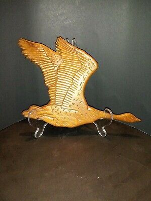 Vintage Wall Hanging Carved Wood/Wooden Goose/Geese Flying In Mid Century Wood Wall Art (View 8 of 15)