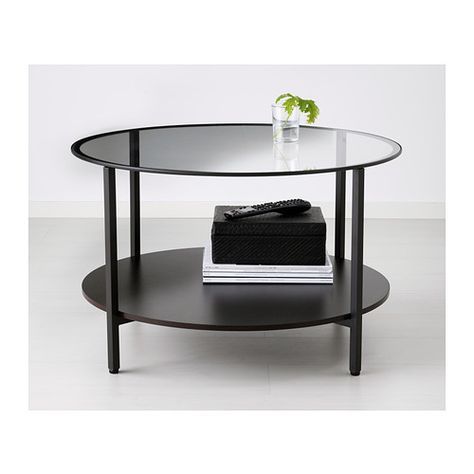 Vittsjö Coffee Table – Black Brown, Glass | No Place Like With Black Round Glass Top Cocktail Tables (View 1 of 15)