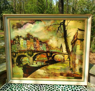 Vtg Mid Century Modern Oliver Foss Italy Venice Cityscape In Mid Century Modern Wall Art (View 4 of 15)