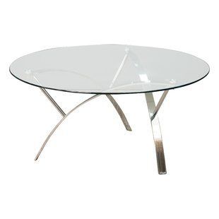 Wade Logan Jeddo Coffee Table | Wayfair | Round Glass With Silver And Acrylic Coffee Tables (View 3 of 15)