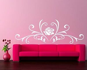 Wall Sticker Rose Swirl Removable Bedroom Art Mural Vinyl With Swirl Wall Art (View 5 of 15)