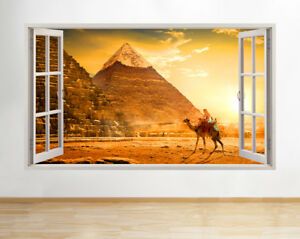 Wall Stickers Egypt Pyramids Camel Desert Smashed Decal 3D With Pyrimids Wall Art (View 4 of 15)
