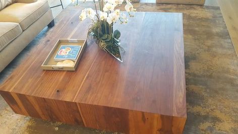 Walnut Coffee Table, Modern Rustic Table, Dark, Black For Rustic Walnut Wood Coffee Tables (View 10 of 15)