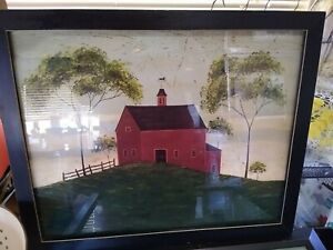 Warren Kimble Folk Art Red Barn Print 22 X 17 Framed | Ebay With Regard To Lines Framed Art Prints (View 5 of 15)