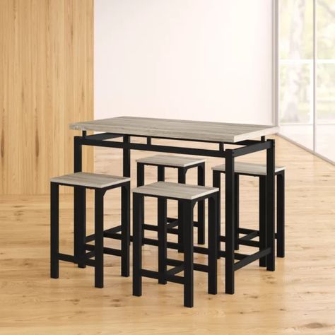 Weatherholt 5 Piece Counter Height Dining Set In 2020 Within 5 Piece Coffee Tables (View 9 of 15)