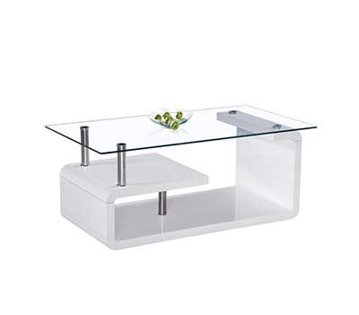 White Lacquer Glass Top Coffee Table Bm 415 | Contemporary Within Chrome And Glass Modern Coffee Tables (View 10 of 15)