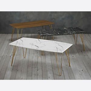White Marble Effect Top Coffee Table Gold Metal Legs | Ebay Inside Faux White Marble And Metal Coffee Tables (View 12 of 15)