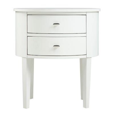 White Oval 2 Drawer End Table | End Tables, Table, Drawers Throughout 2 Drawer Oval Coffee Tables (View 1 of 15)