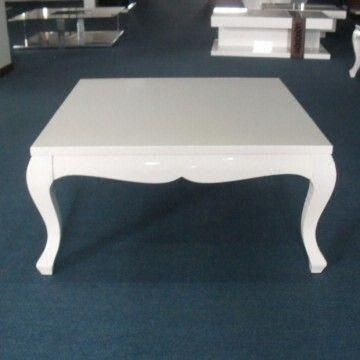 White Square Coffee Table/ Center Table Simple Living Room Pertaining To Gloss White Steel Coffee Tables (View 15 of 15)