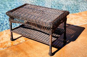 Wicker Outdoor Coffee Table – Brown Resin Wicker | Ebay Pertaining To Cocoa Coffee Tables (View 5 of 15)