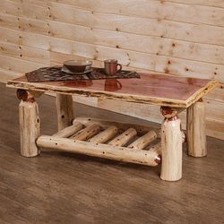 Wildwood Rustics Red Cedar Log Coffee Table|Log Cabin Rustics Regarding Rustic Espresso Wood Coffee Tables (View 3 of 15)