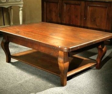 Wood Coffee Table With Shelf In Brown Cherry Finish (With Within Heartwood Cherry Wood Coffee Tables (View 1 of 15)