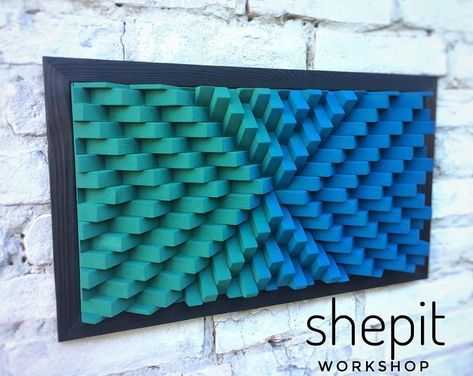 Wood Wall Art Gradient Wall Art Turquoise Blue Gray Wood Pertaining To Gradient Wall Art (View 7 of 15)