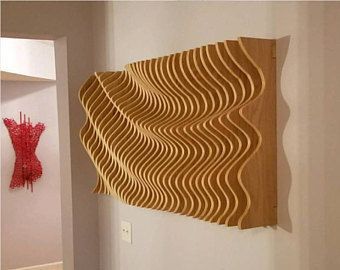 Wood Wall Art, Modern Art, Parametric Wave, 3D Art, Wall Inside Abstract Wood Wall Art (View 4 of 15)