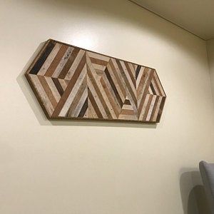 Wood Wall Art, Reclaimed Wood Wall Art, Wood Decor, Wood With Regard To Geometric Wood Wall Art (View 6 of 15)