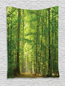 Woodland Tapestry Foliage Forest Summer Print Wall Hanging Inside Summer Wall Art (View 4 of 15)