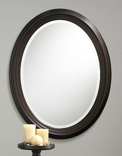 107 – Oil Rubbed Bronze Oval Framed Beveled Mirror – Kentwood Mirrors Inside Oil Rubbed Bronze Oval Wall Mirrors (View 14 of 15)