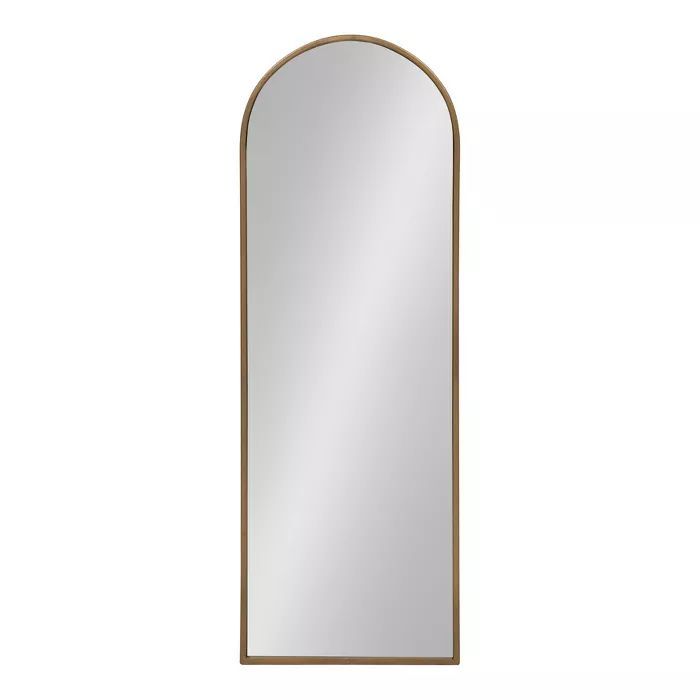 16" X 47" Valenti Tall Framed Arch Mirror Gold – Kate And Laurel | Arch Inside Waved Arch Tall Traditional Wall Mirrors (View 12 of 15)
