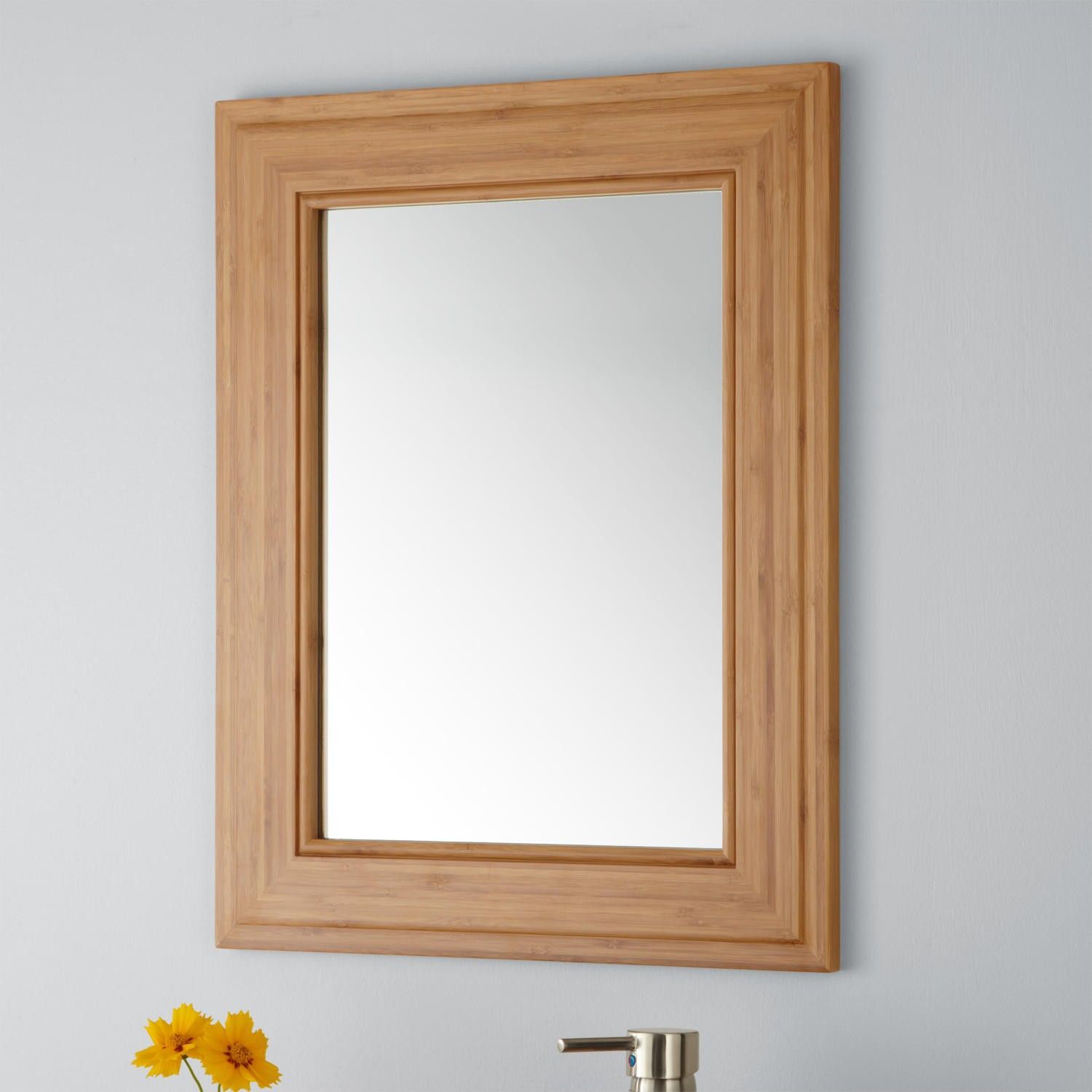19" Portola Bamboo Vanity Mirror – Bathroom Mirrors – Bathroom | Mirror Within Gold Bamboo Vanity Wall Mirrors (View 2 of 15)
