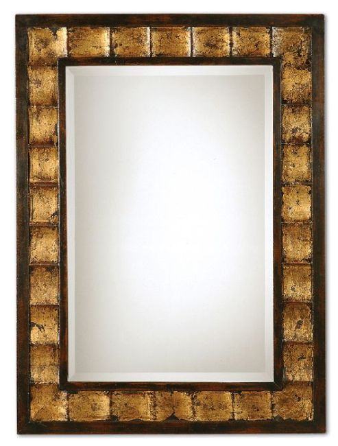 $196 Titus Mahogany And Gold Mirror 28"X38"X1" | Wood Mirror, Home Throughout Mahogany Accent Wall Mirrors (View 2 of 15)