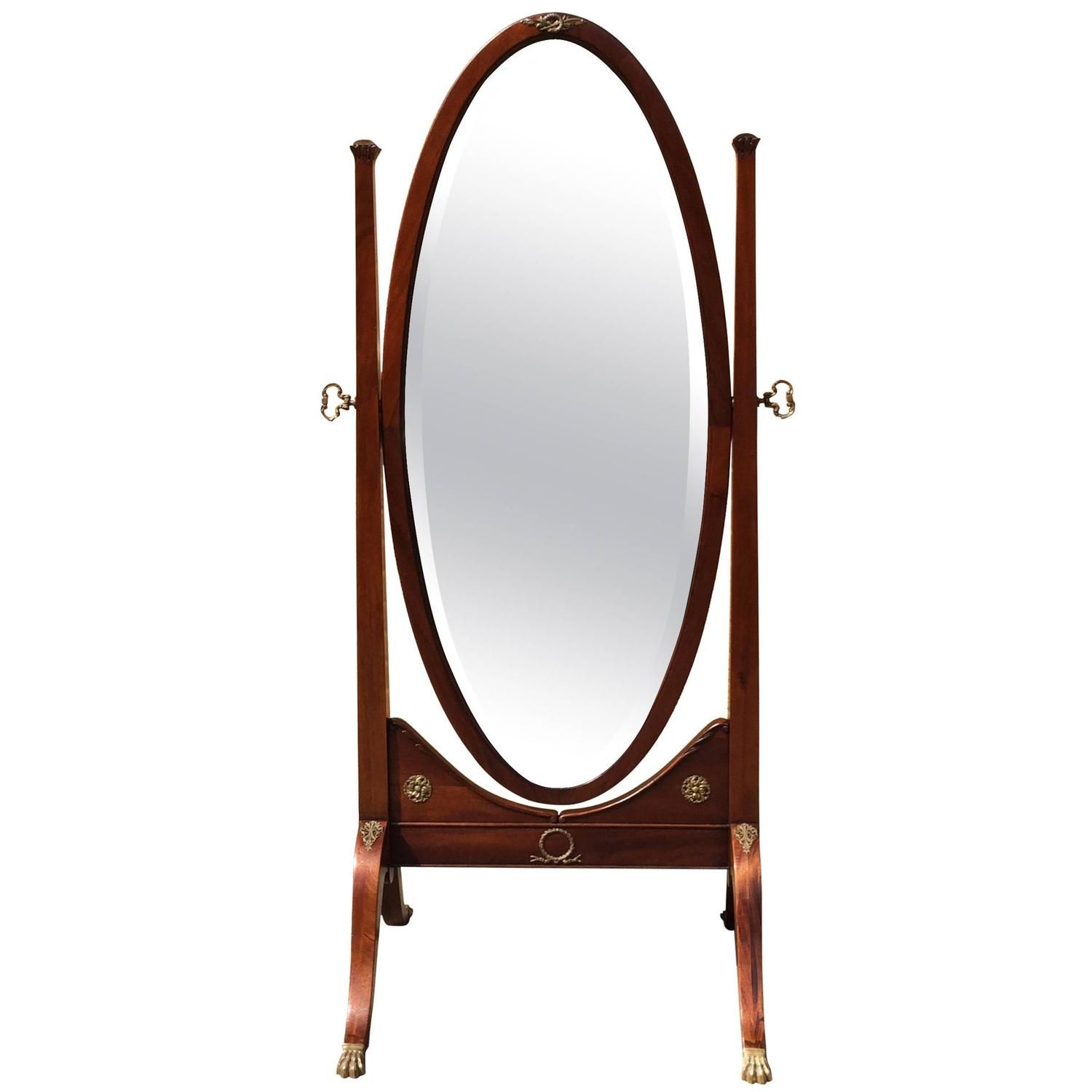 19Th Century Antique Mahogany Cheval Mirror At 1Stdibs With Dark Mahogany Full Length Mirrors (View 8 of 15)
