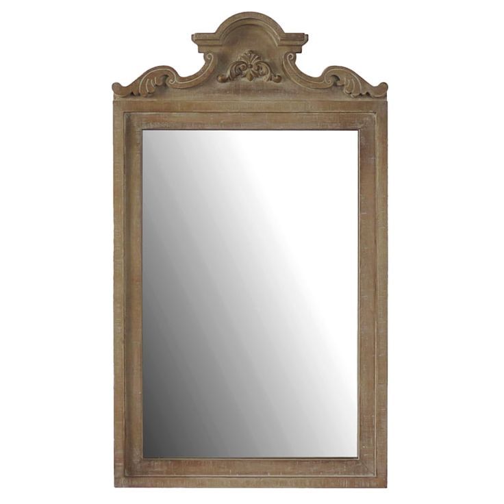 19X33 Rectangular Mirror With Natural Wood Framed | At Home In 2021 Inside Natural Iron Rectangular Wall Mirrors (View 4 of 15)