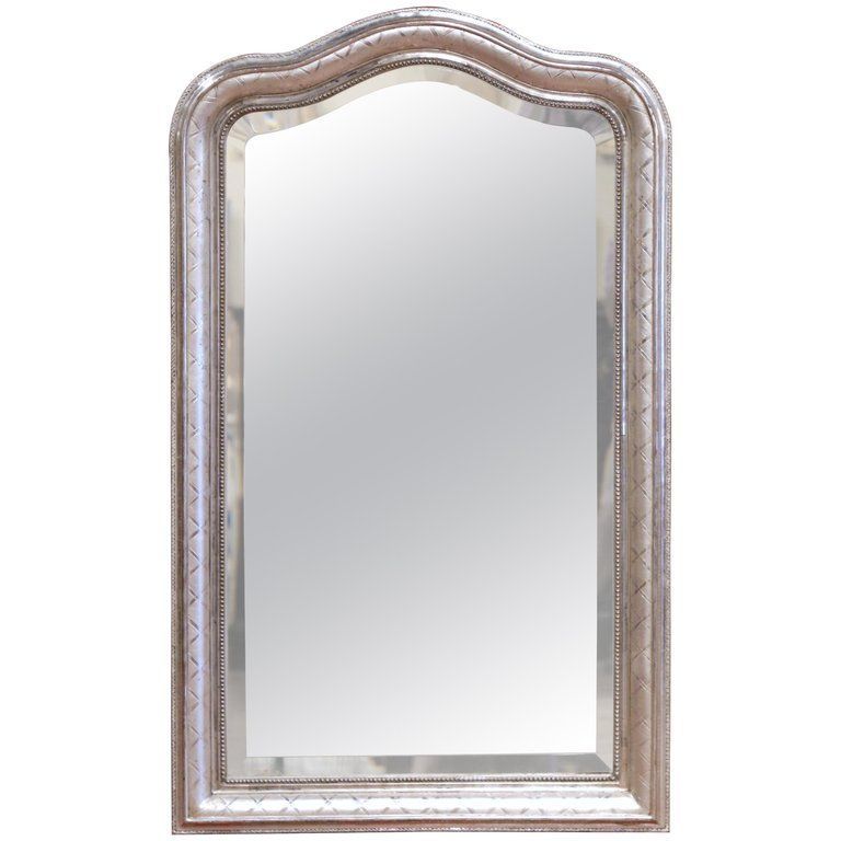 1Stdibs Wall Mirror – 19Th Century Leaf Engraved X Decor French Louis In Glam Silver Leaf Beaded Wall Mirrors (View 10 of 15)