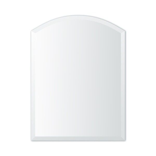 24" X 32" Frameless Arch Top Beveled Bathroom Wall Mirror – 24" X 32 Intended For Crown Arch Frameless Beveled Wall Mirrors (View 13 of 15)