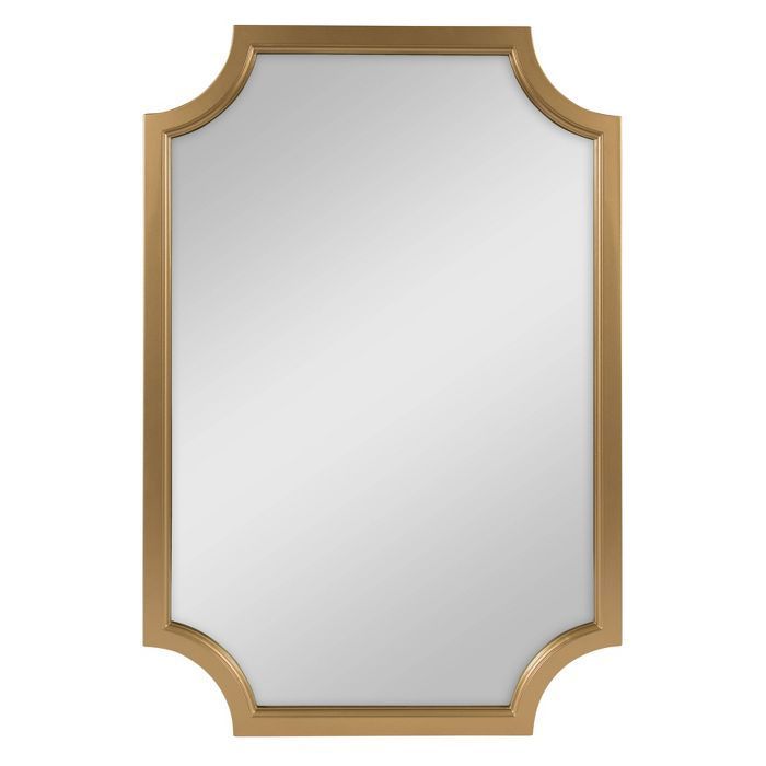 24" X 36" Hogan Framed Scallop Wall Mirror Gold – Kate And Laurel Regarding Gold Scalloped Wall Mirrors (View 1 of 15)