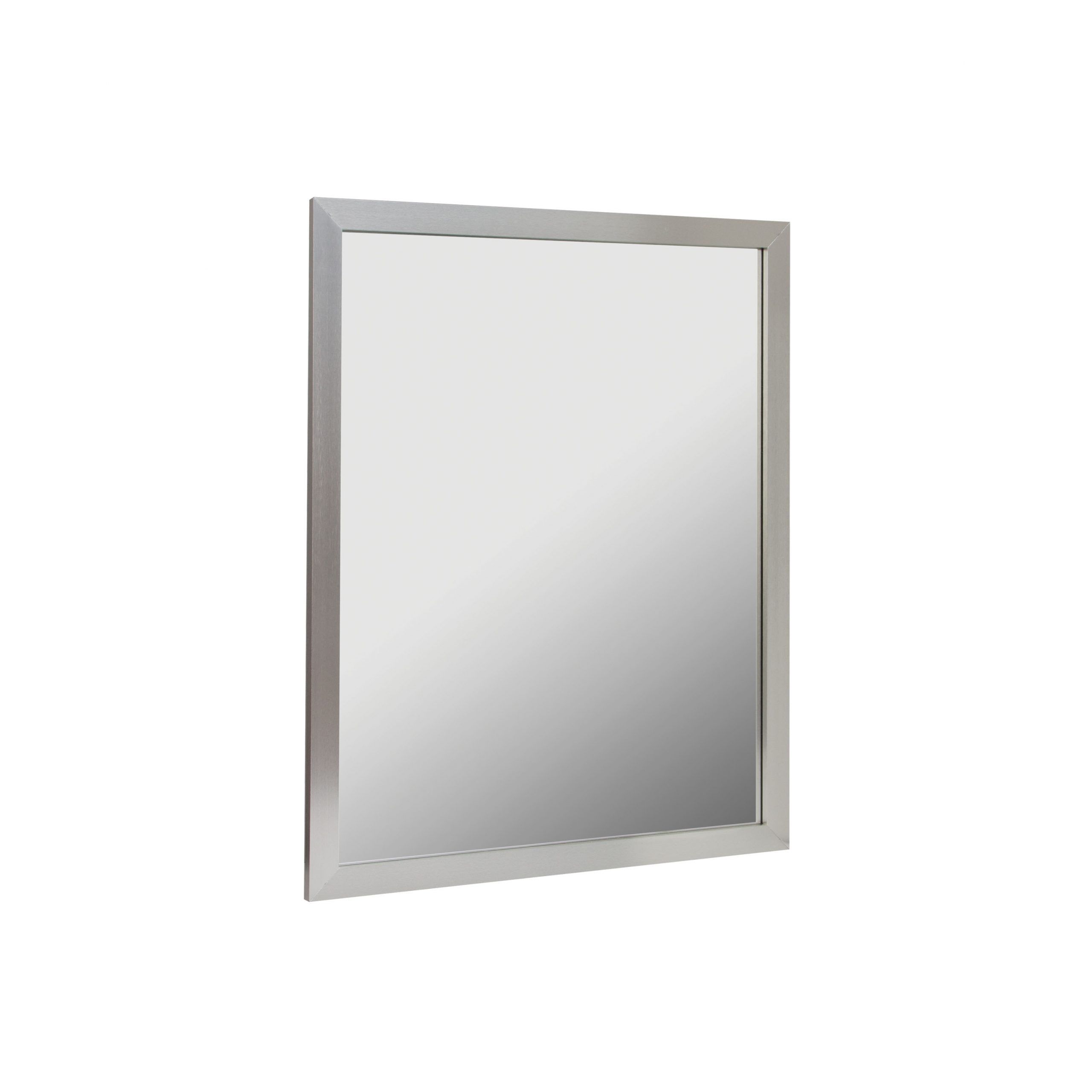 24X30 Aluminum Framed Mirror In Brushed Nickel – Foremost Bath Pertaining To Oxidized Nickel Wall Mirrors (View 1 of 15)