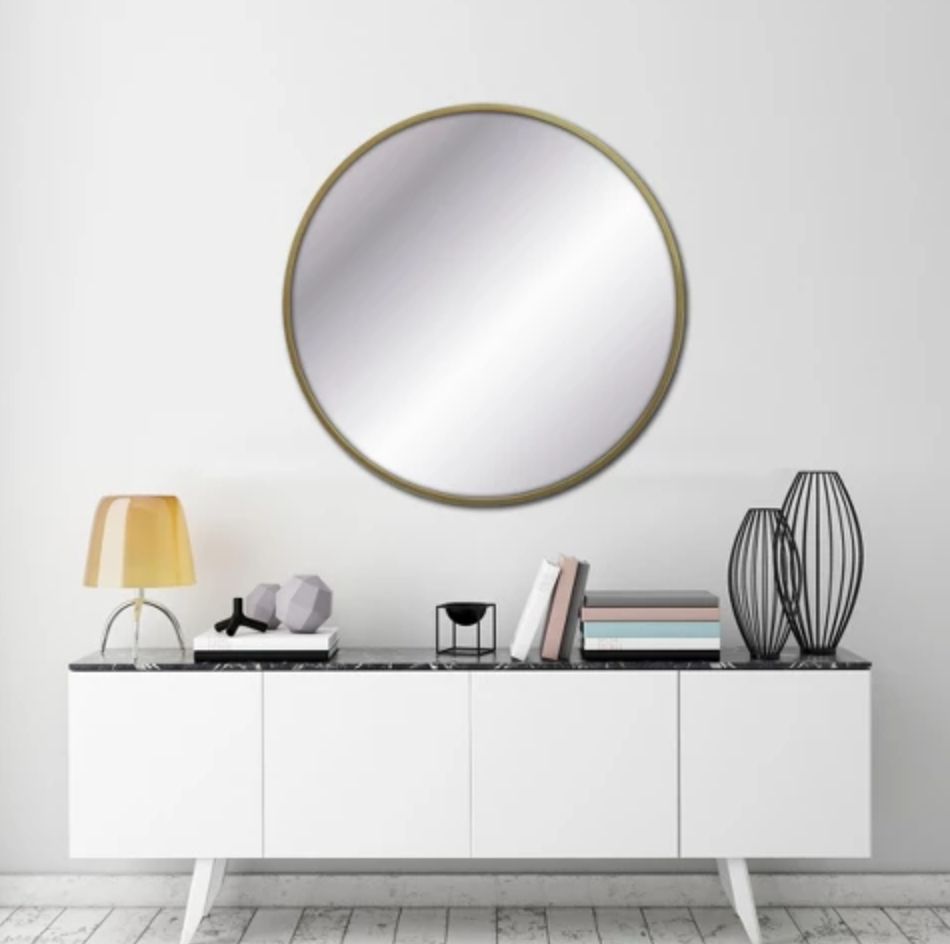 28" Round Decorative Wall Mirror Brass – Project 62™ | Mirror Wall In Single Sided Polished Wall Mirrors (View 3 of 15)