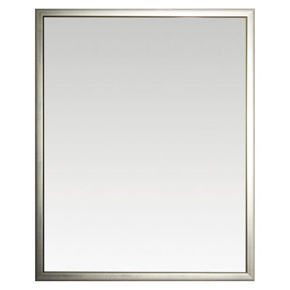 28" X 34" Reflect Silver Framed Beveled Glass Wall Mirror – Alpine Art Pertaining To Silver Beveled Wall Mirrors (View 15 of 15)