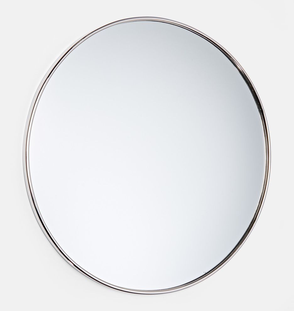 30" Oil Rubbed Bronze Round Metal Framed Mirror | Rejuvenation | Metal Throughout Woven Bronze Metal Wall Mirrors (View 9 of 15)