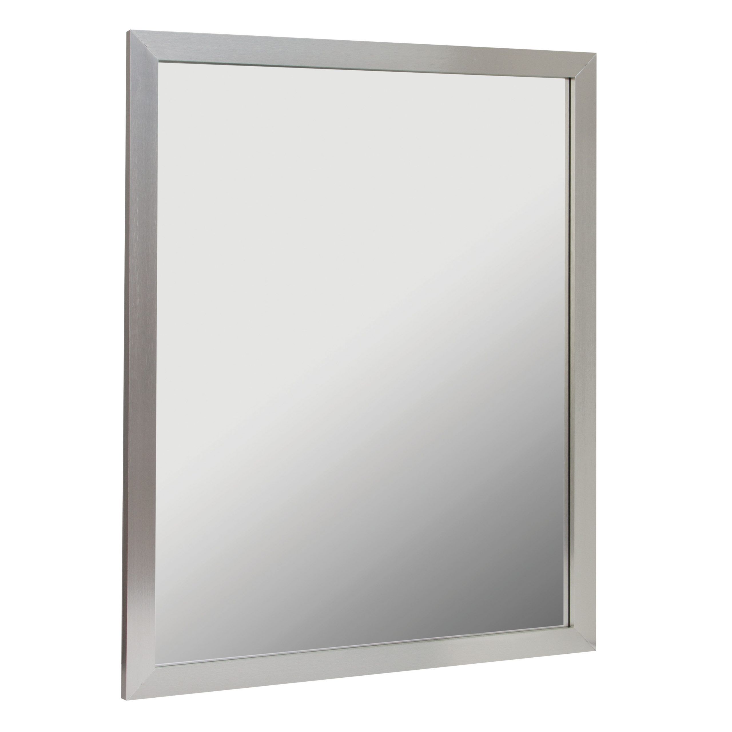 30X36 Aluminum Framed Mirror In Brushed Nickel – Foremost Bath Regarding Brushed Nickel Octagon Mirrors (View 4 of 15)