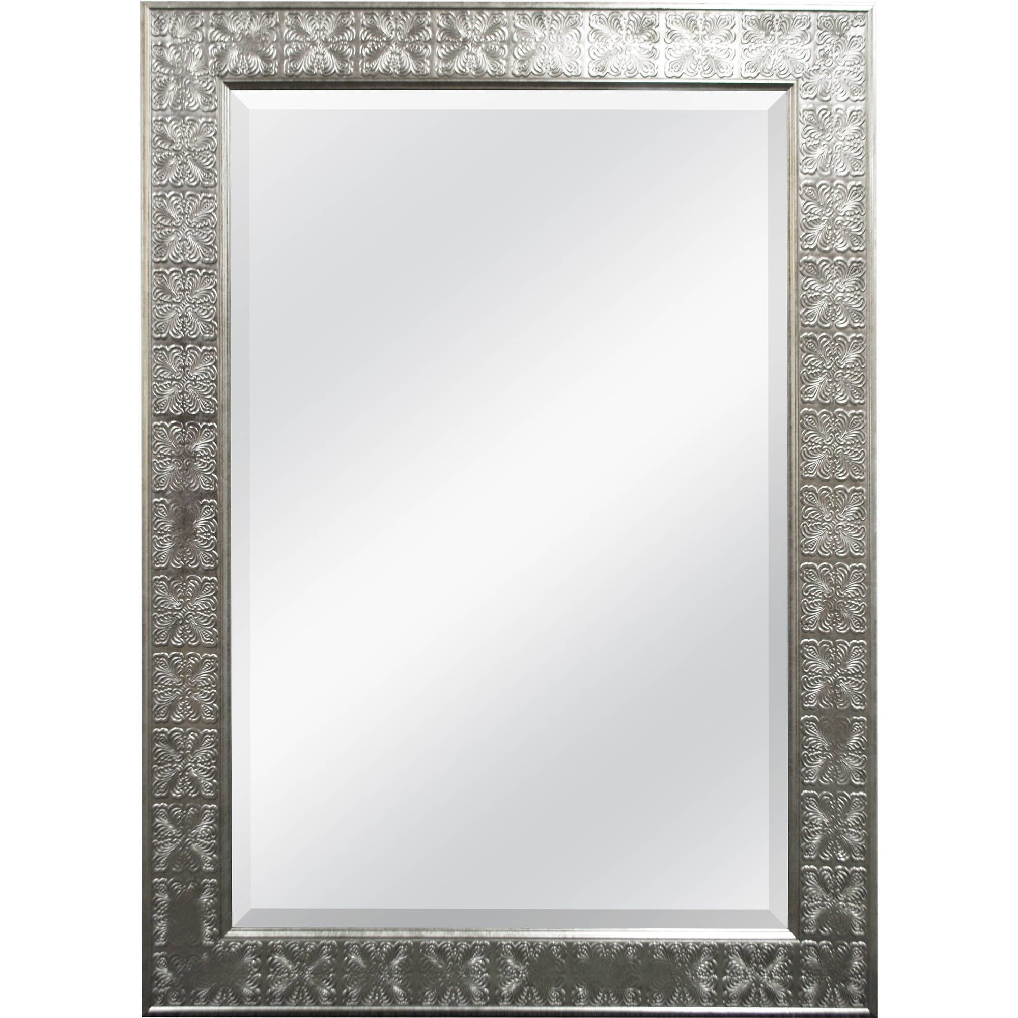31" X 43" Metal Foil 3" Profile Wall Mirror, Silver – Walmart Throughout Metallic Silver Wall Mirrors (View 1 of 15)