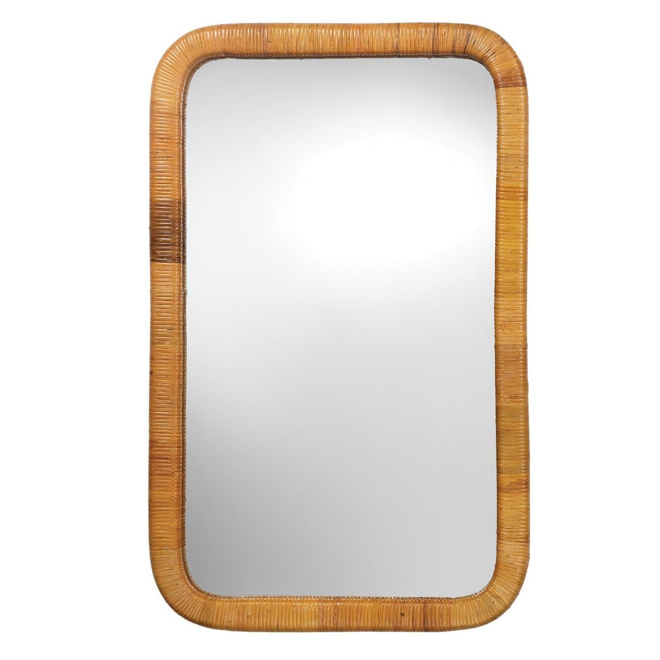 33" Natural Rattan Frame Rectangular Wall Mirror – Walmart For Natural Iron Rectangular Wall Mirrors (View 11 of 15)