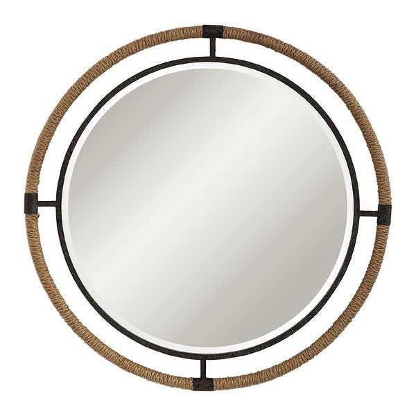 36" Round Rope Metal Hanging Wall Mirror – Overstock – 29111739 Inside Round 4 Section Wall Mirrors (View 8 of 15)