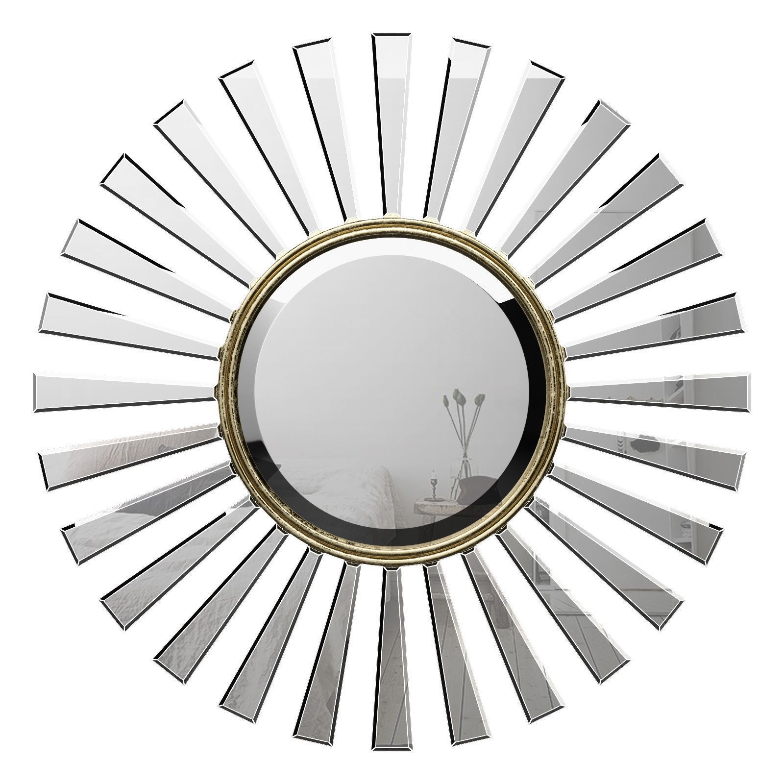 3D Model Sunburst Vintage Bronze Wall Mirror Bray1823 Within Bronze Wall Mirrors (View 11 of 15)