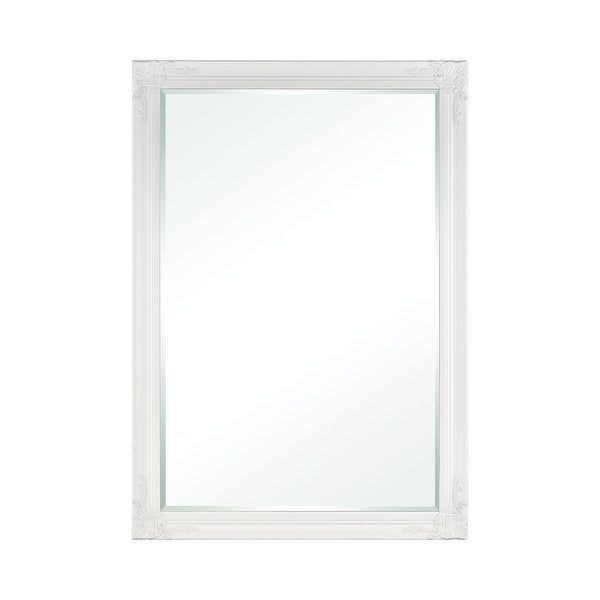 40" Matte White Finished Traditional Style Wooden Framed Beveled Inside Framed Matte Black Square Wall Mirrors (View 11 of 15)