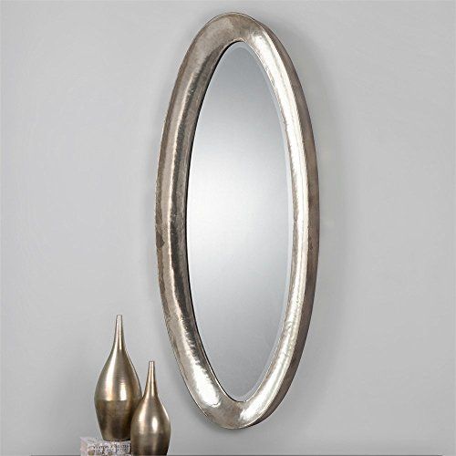 55 Hand Hammered Metal Silver Plated Elongated Oval Wall Mirror * This Inside Silver Oval Wall Mirrors (View 15 of 15)