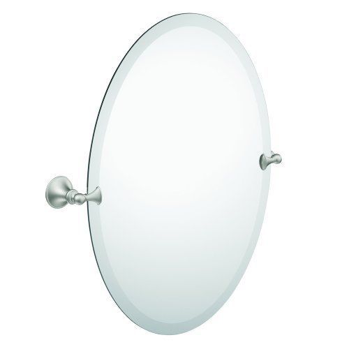 $63 Moen Dn2692Bn Glenshire Oval Tilting Mirror, Brushed Nickelmoen Regarding Polished Nickel Oval Wall Mirrors (View 5 of 15)