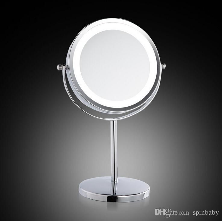 7 Inch Led Table Mirror Lovely Makeup Mirror 1/3 Magnification Iron With Regard To Chrome Led Magnified Makeup Mirrors (View 4 of 15)